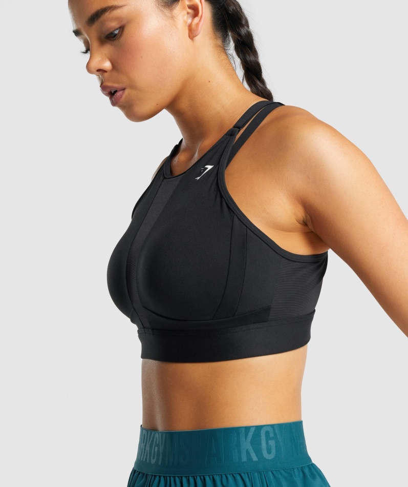 Gymshark Mesh-utringning Sports-bh Svart
