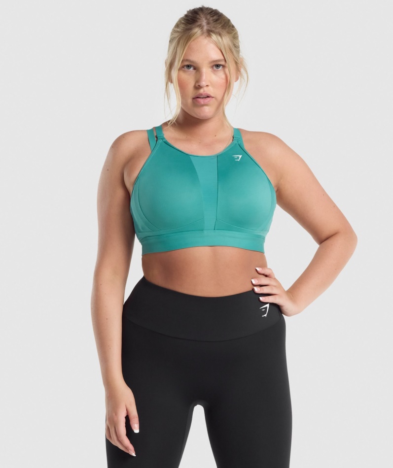 Gymshark Mesh-utringning Sports-bh Blågrønn