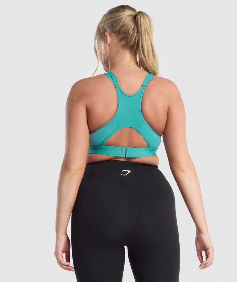 Gymshark Mesh-utringning Sports-bh Blågrønn