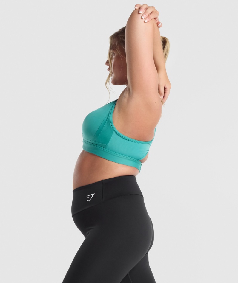Gymshark Mesh-utringning Sports-bh Blågrønn