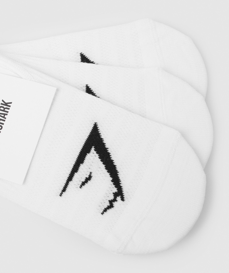 Gymshark No Show Sokker 3pk Hvit