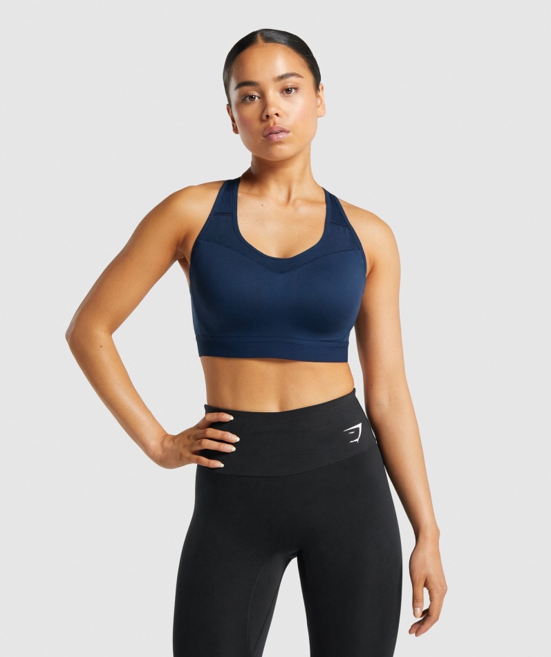 Gymshark Sports-bh Med åpen Rygg Marine