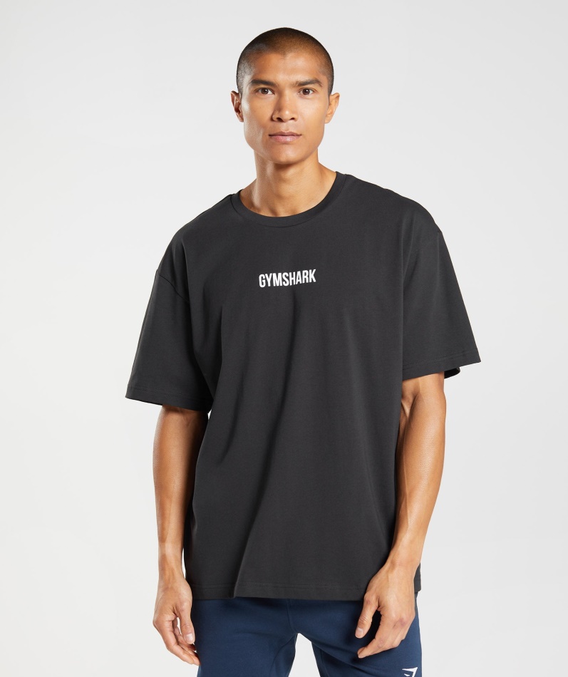 Gymshark Outline Oversized T-skjorte Svart
