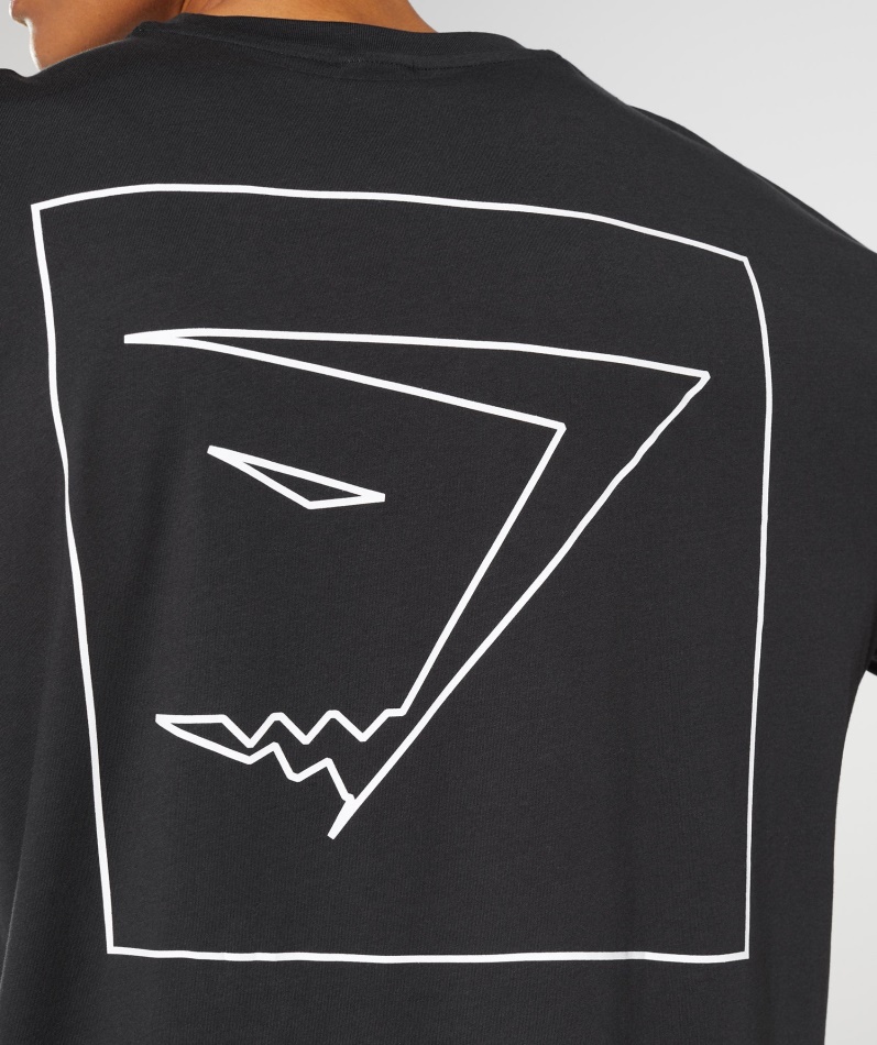 Gymshark Outline Oversized T-skjorte Svart