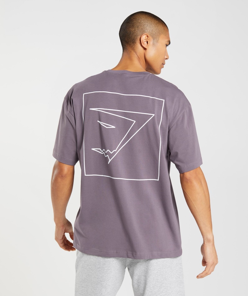 Gymshark Kontur Oversized T-skjorte Musk Lilla