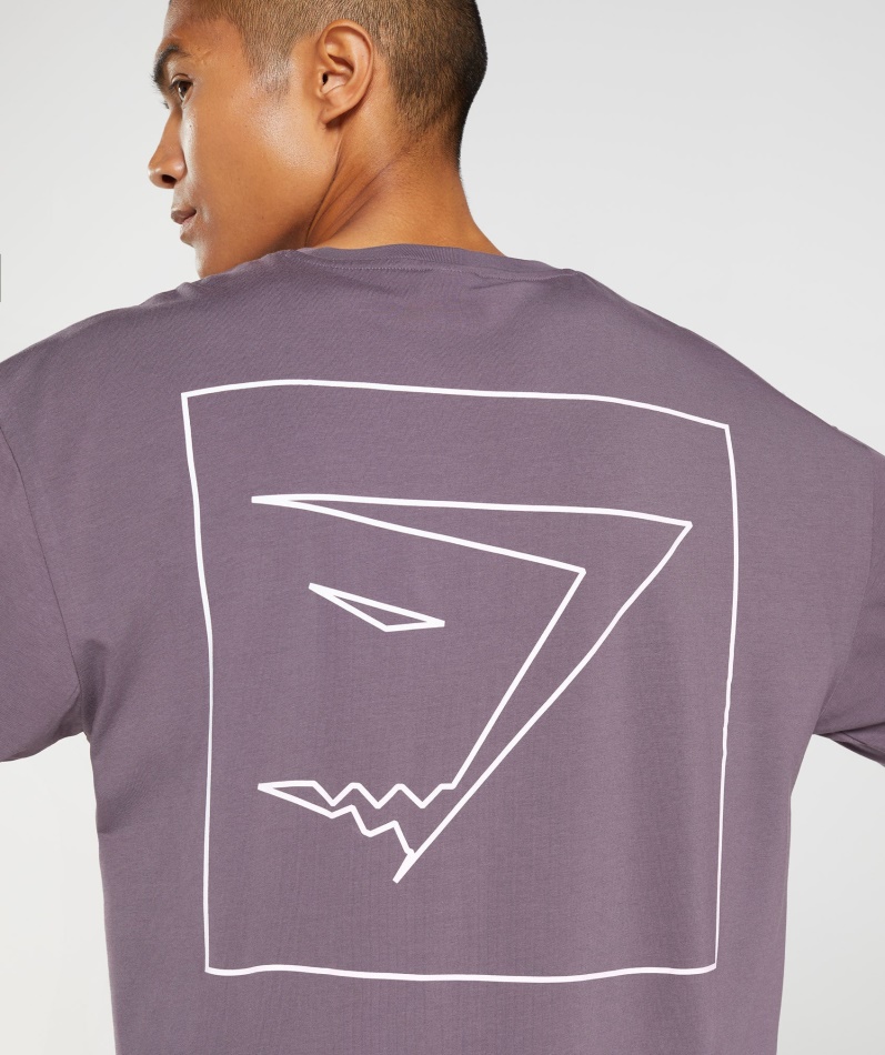 Gymshark Kontur Oversized T-skjorte Musk Lilla