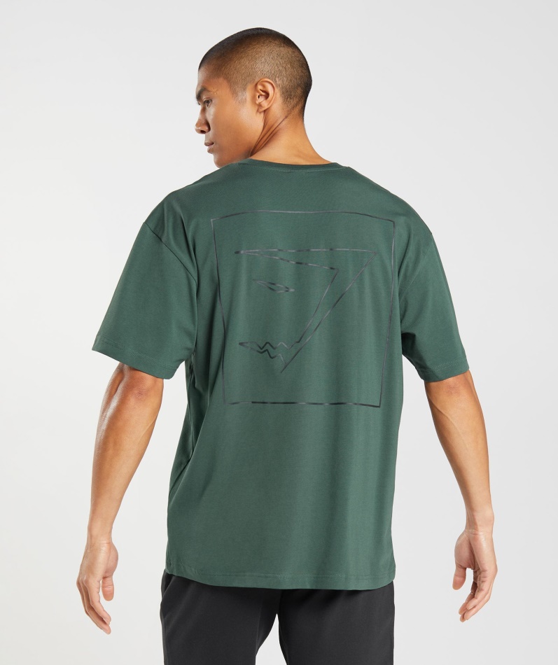 Gymshark Outline Oversized T-skjorte Obsidian Green