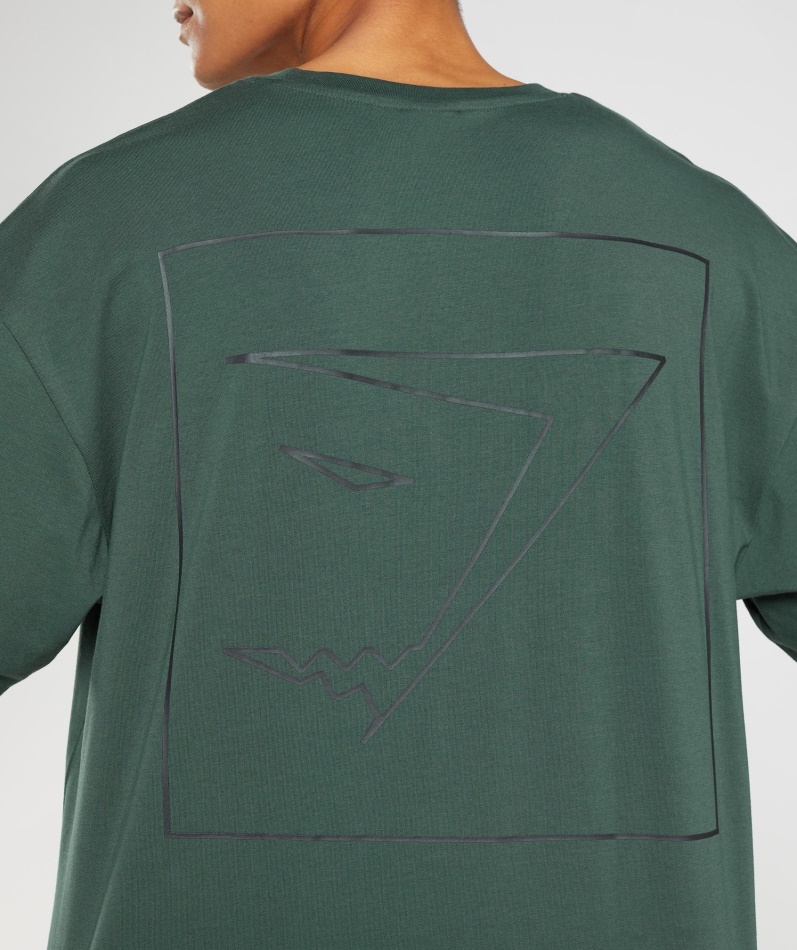Gymshark Outline Oversized T-skjorte Obsidian Green