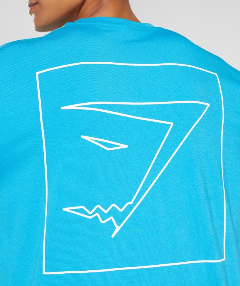 Gymshark Kontur Oversized T-skjorte Shark Blue