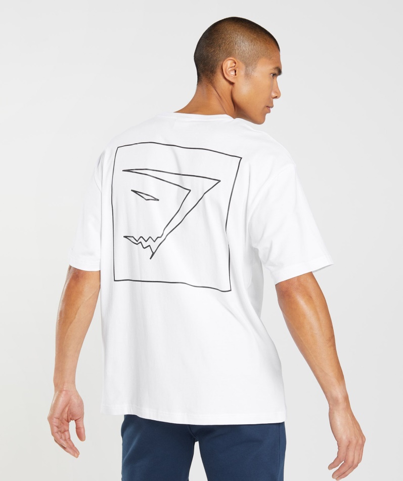 Gymshark Outline Oversized T-skjorte Hvit