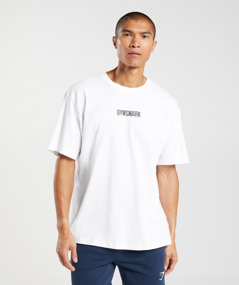 Gymshark Outline Oversized T-skjorte Hvit