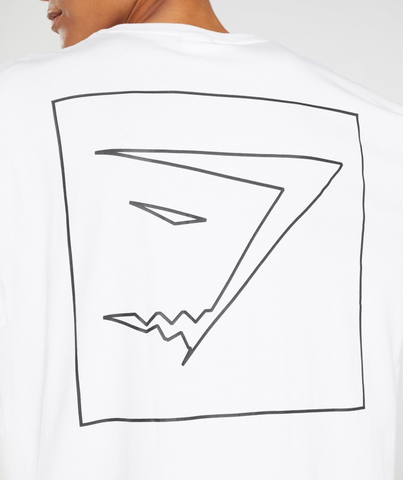 Gymshark Outline Oversized T-skjorte Hvit