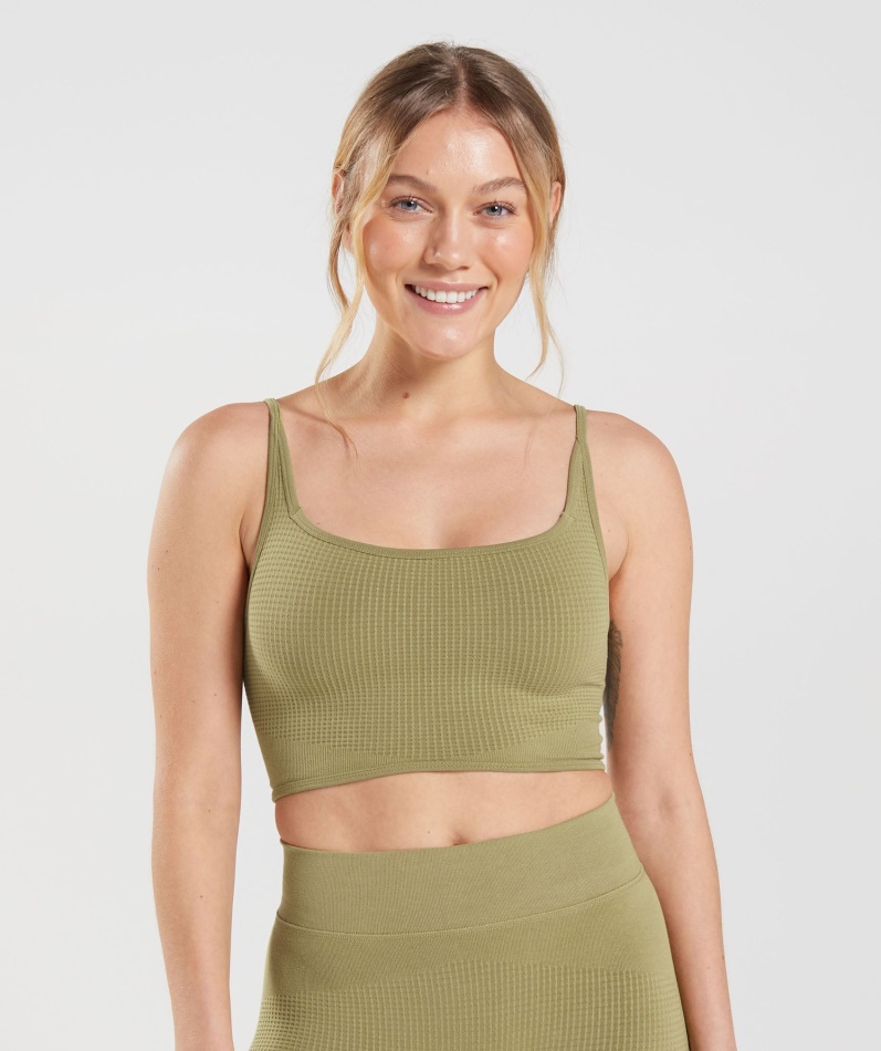 Gymshark Pause Sømløs Bralette Griffin Green
