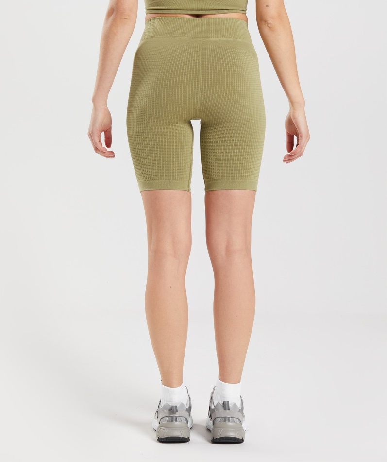 Gymshark Pause Sømløs Sykkelshorts Griffin Green