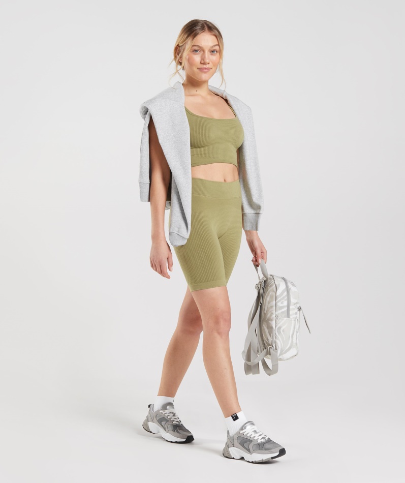 Gymshark Pause Sømløs Sykkelshorts Griffin Green