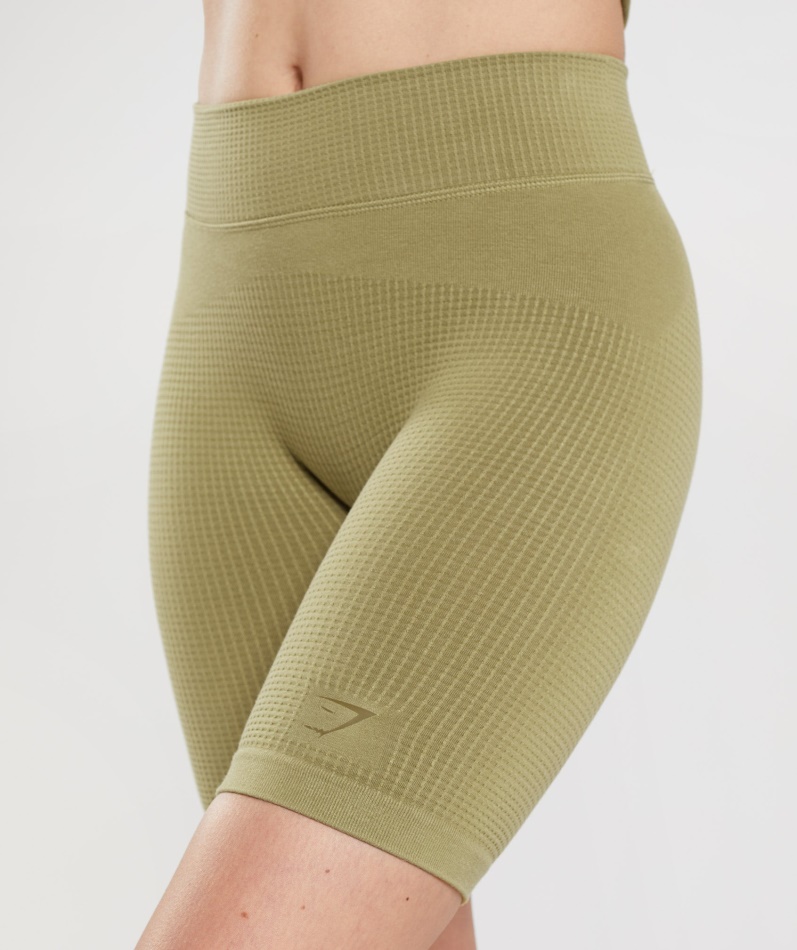 Gymshark Pause Sømløs Sykkelshorts Griffin Green