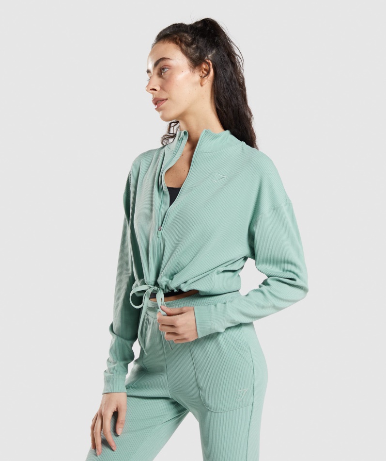Gymshark Pause Zip Up Jakke Maya Blå