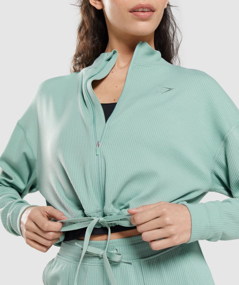 Gymshark Pause Zip Up Jakke Maya Blå