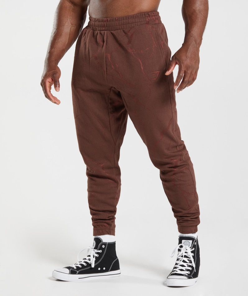 Gymshark Power Joggers Kirsebærbrunt Trykk
