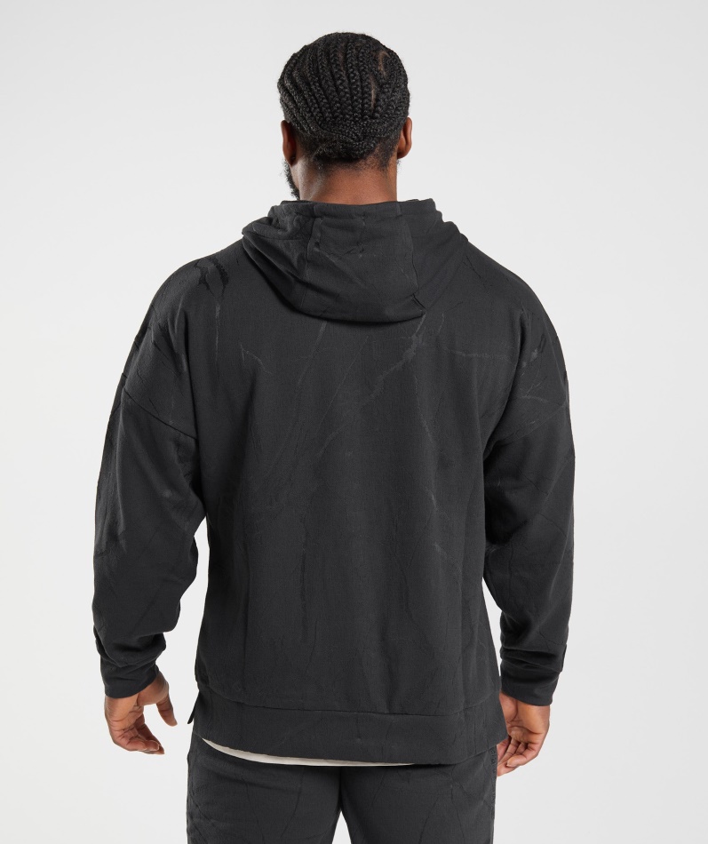 Gymshark Power Hettegenser Med Glidelås Svart Trykk