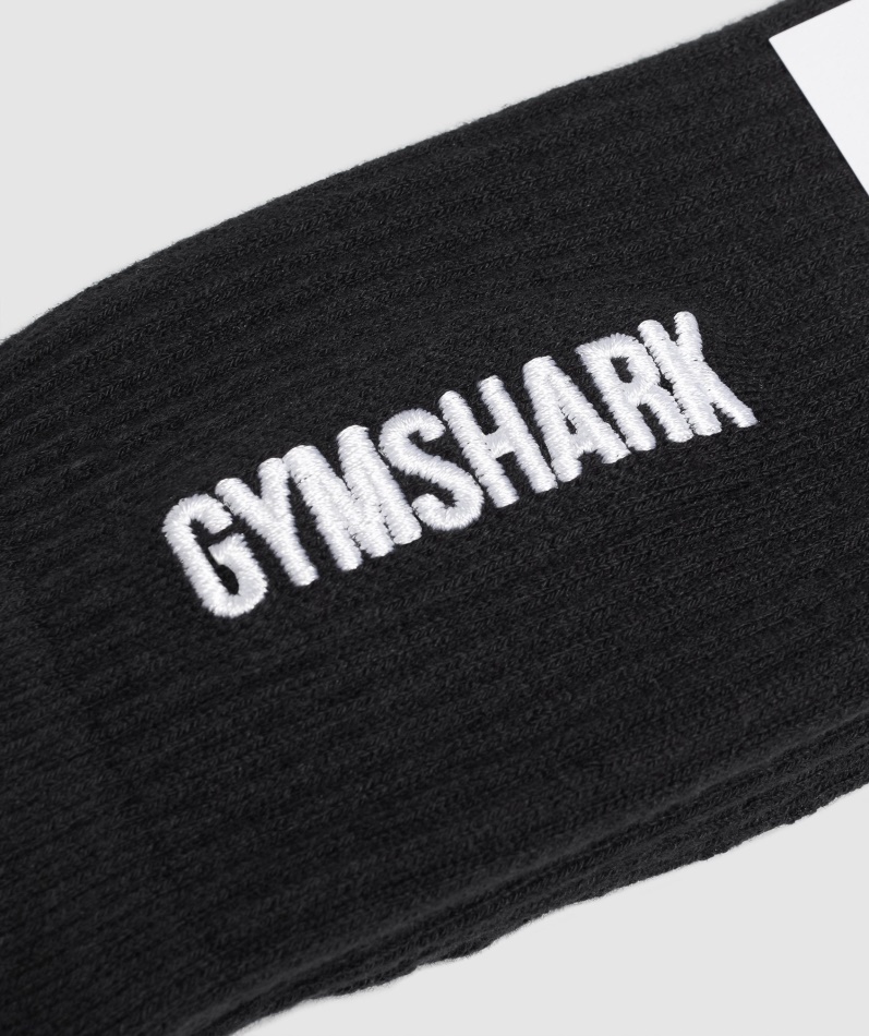 Gymshark Premium Brodert Crew Sort Sokk 1pk