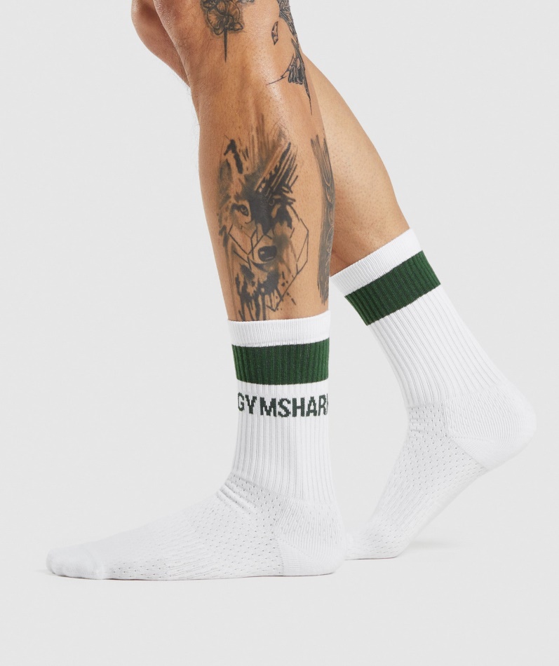 Gymshark Premium Logo Crew Sokker Atletisk Grønne