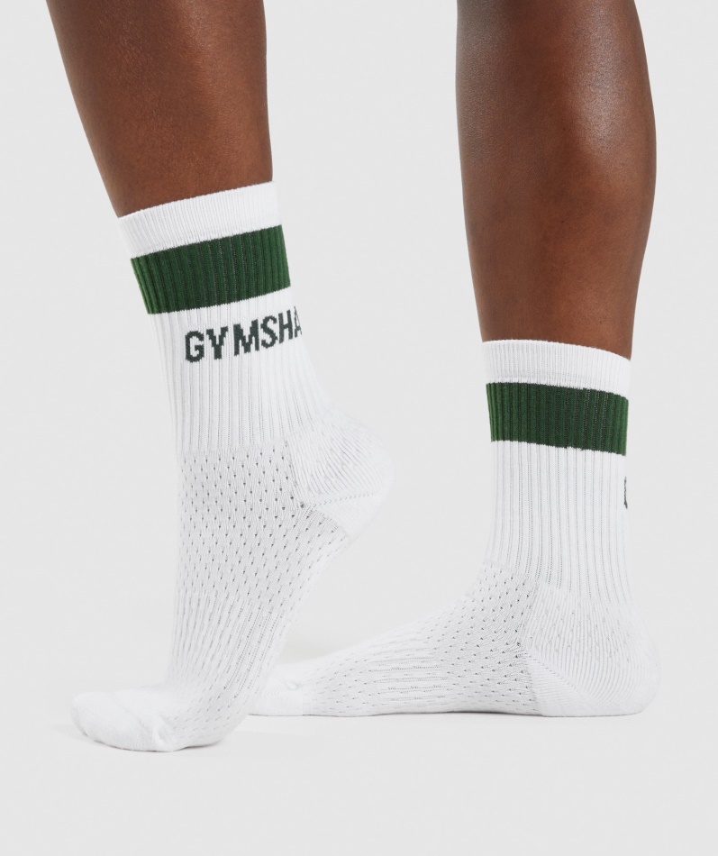 Gymshark Premium Logo Crew Sokker Atletisk Grønne