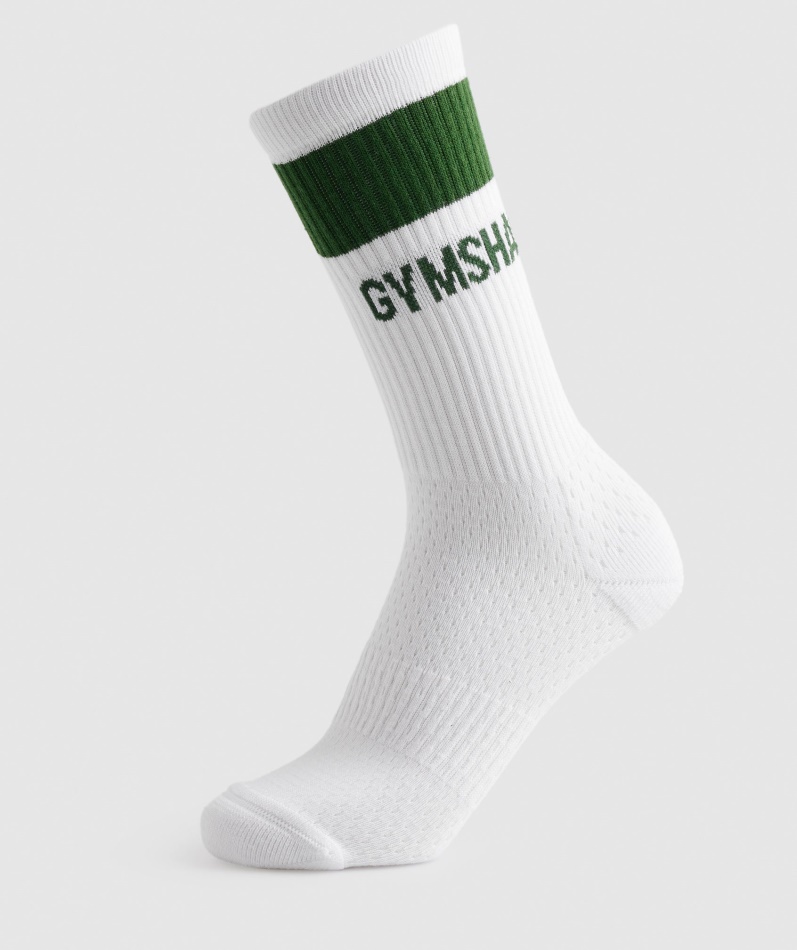 Gymshark Premium Logo Crew Sokker Atletisk Grønne