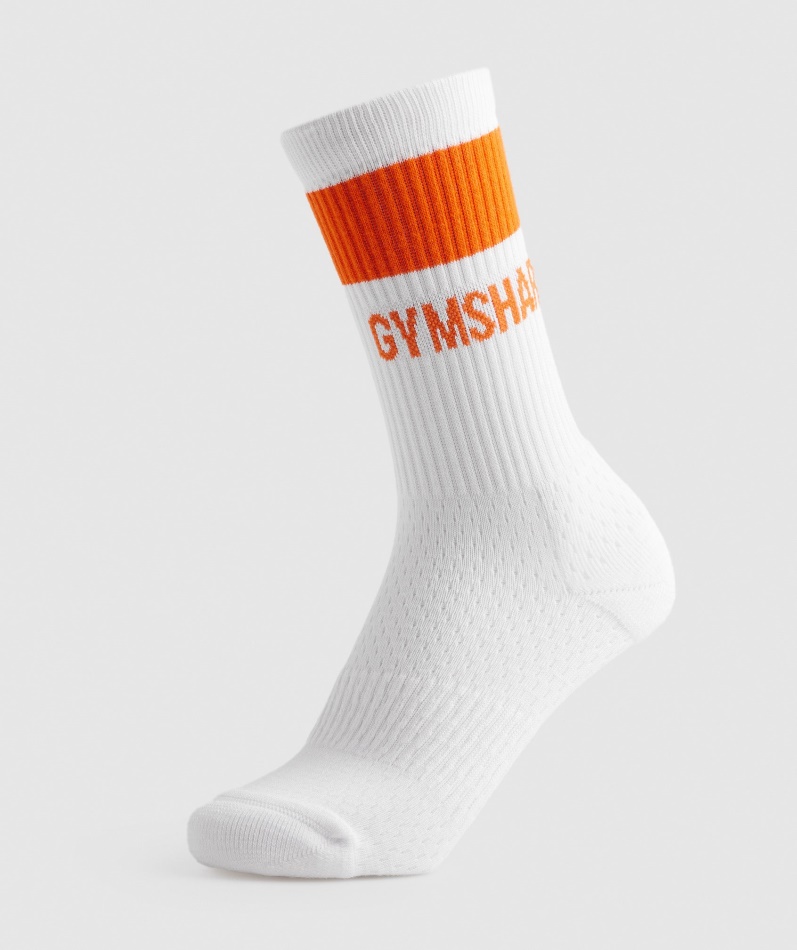 Gymshark Premium Logo Crew Sokker Sports Oransje