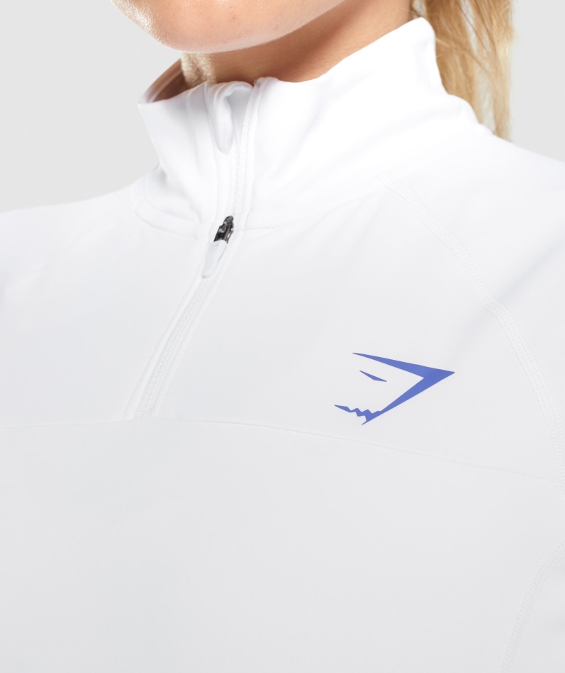 Gymshark Puls 1/4 Glidelås Hvit
