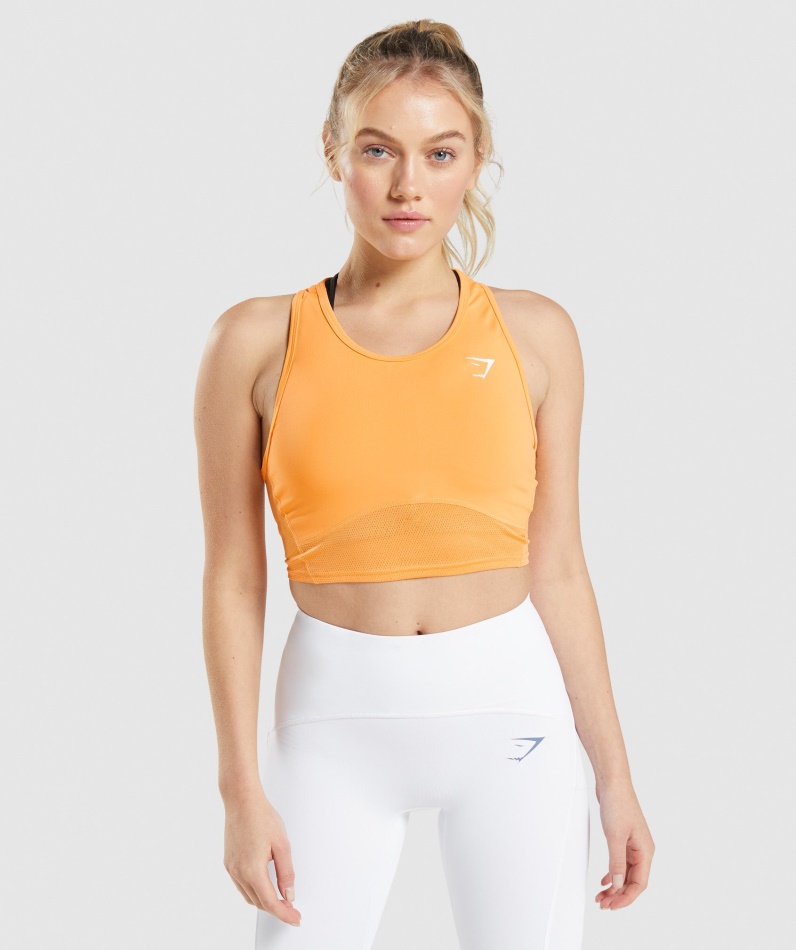 Gymshark Puls Crop Tank Aprikos Oransje