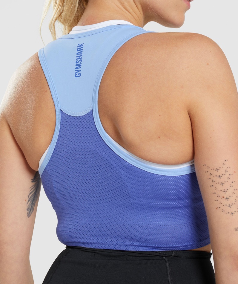 Gymshark Puls Crop Tank Månestein Blå-bane Blå