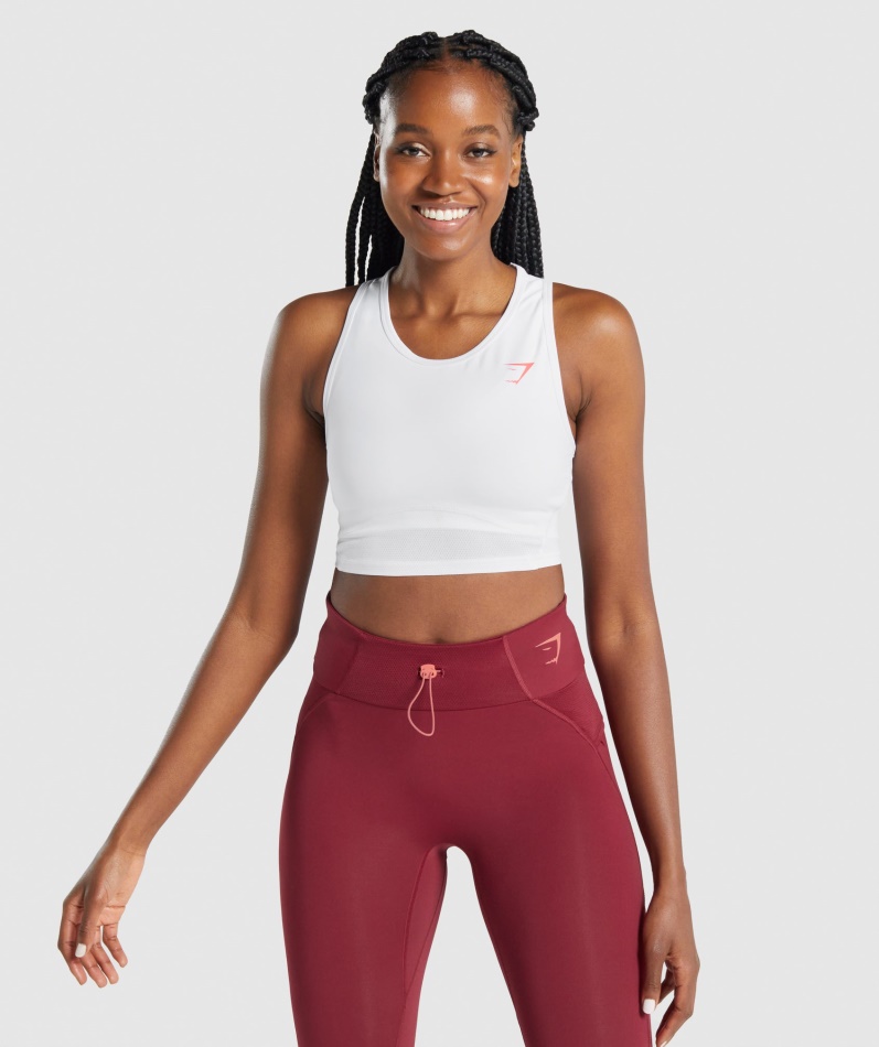 Gymshark Puls Crop Tank Hvit