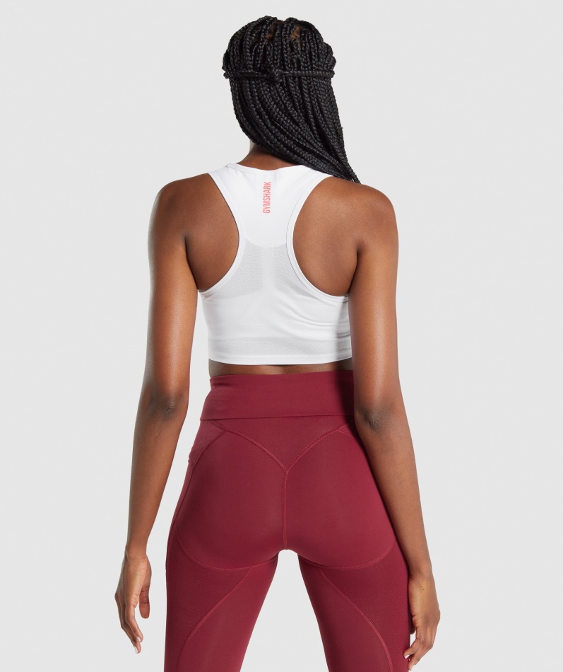 Gymshark Puls Crop Tank Hvit