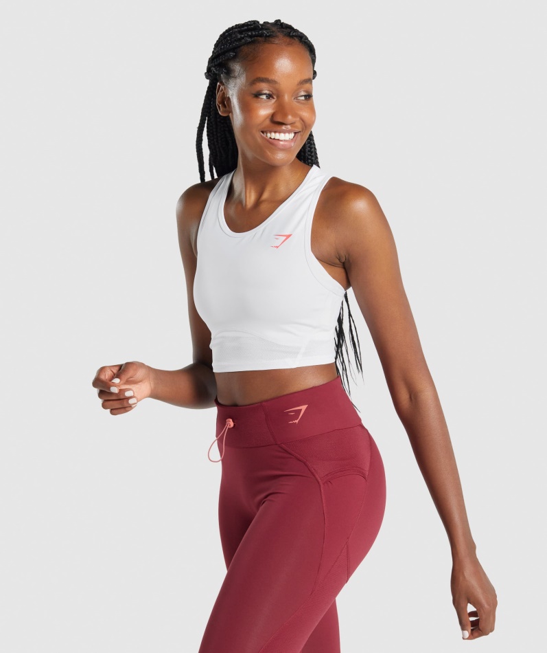 Gymshark Puls Crop Tank Hvit