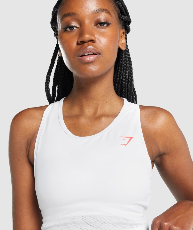 Gymshark Puls Crop Tank Hvit
