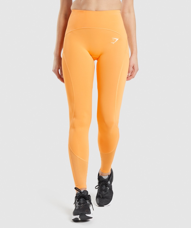Gymshark Puls Mesh Leggings Aprikos Oransje