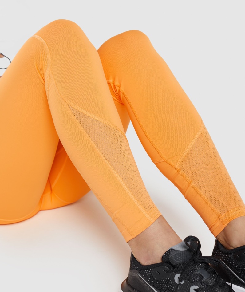 Gymshark Puls Mesh Leggings Aprikos Oransje