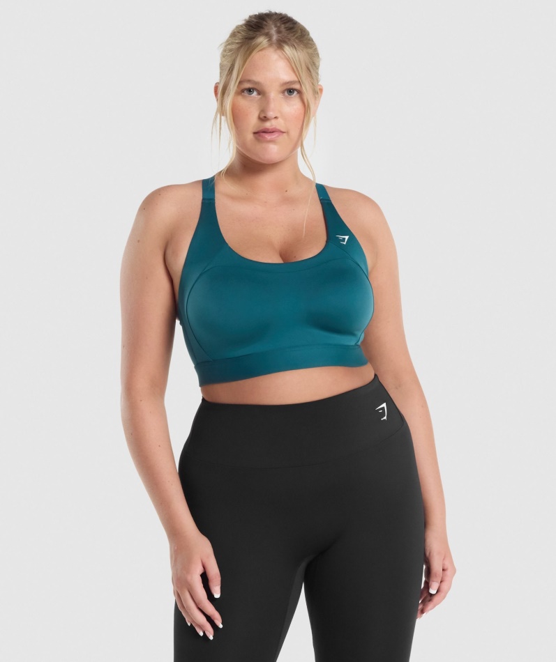 Gymshark Racer Rygg Sports-bh Blågrønn