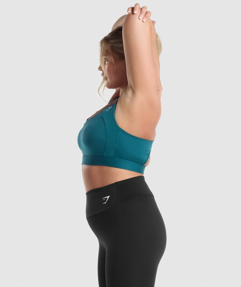Gymshark Racer Rygg Sports-bh Blågrønn