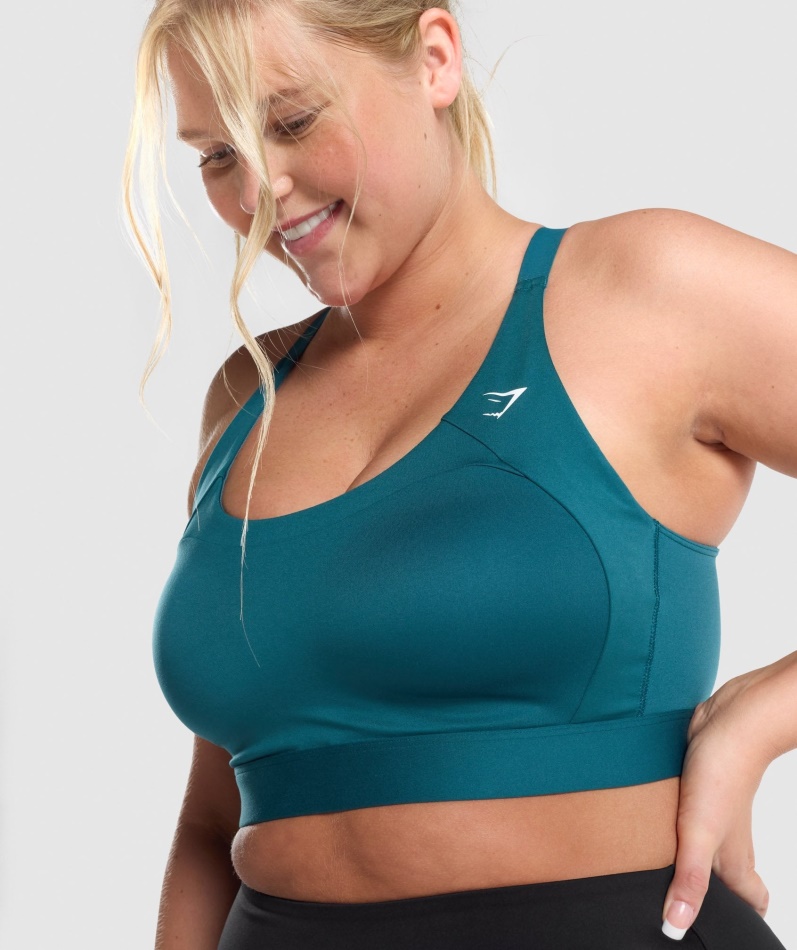 Gymshark Racer Rygg Sports-bh Blågrønn