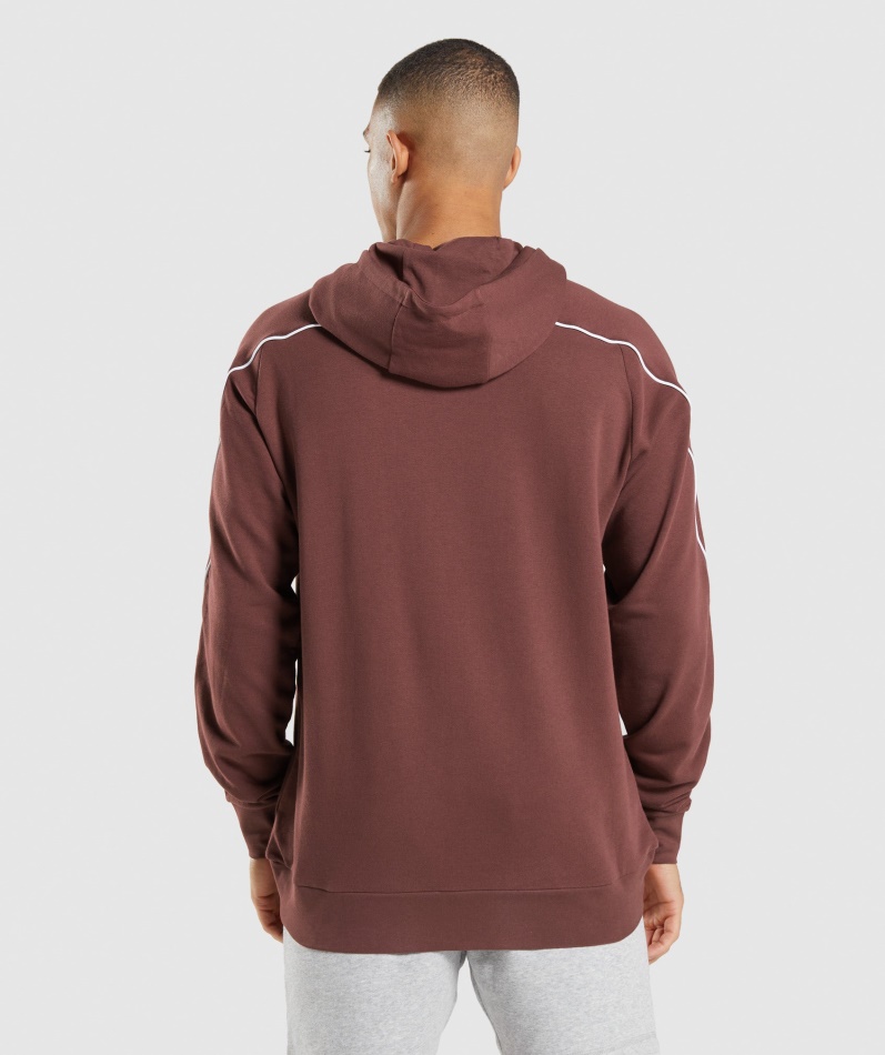 Gymshark Fordypning Hettegenser Kirsebær Brun-hvit
