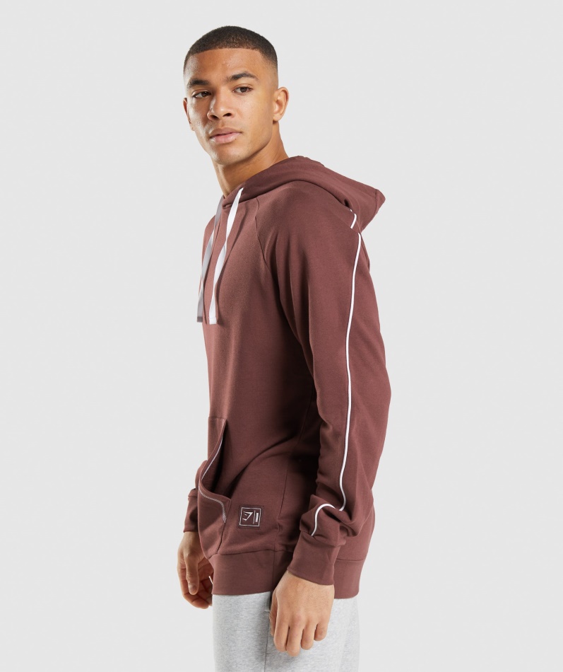 Gymshark Fordypning Hettegenser Kirsebær Brun-hvit
