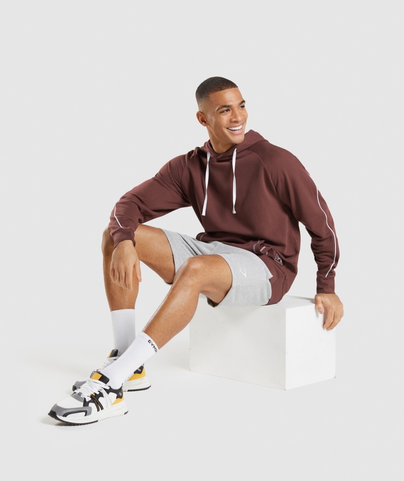 Gymshark Fordypning Hettegenser Kirsebær Brun-hvit