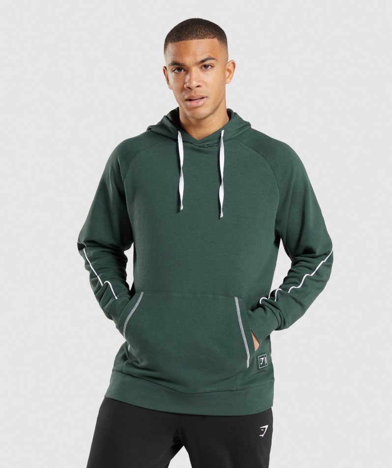 Gymshark Fordypning Hettegenser Obsidian Grønn-hvit
