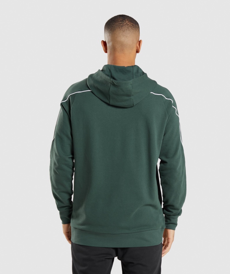 Gymshark Fordypning Hettegenser Obsidian Grønn-hvit