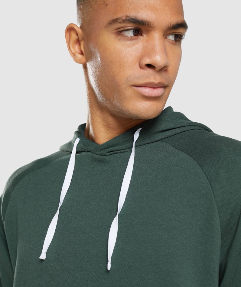 Gymshark Fordypning Hettegenser Obsidian Grønn-hvit