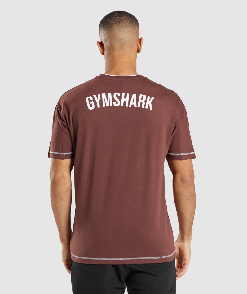Gymshark Forsenkning T-skjorte Kirsebærbrun-hvit
