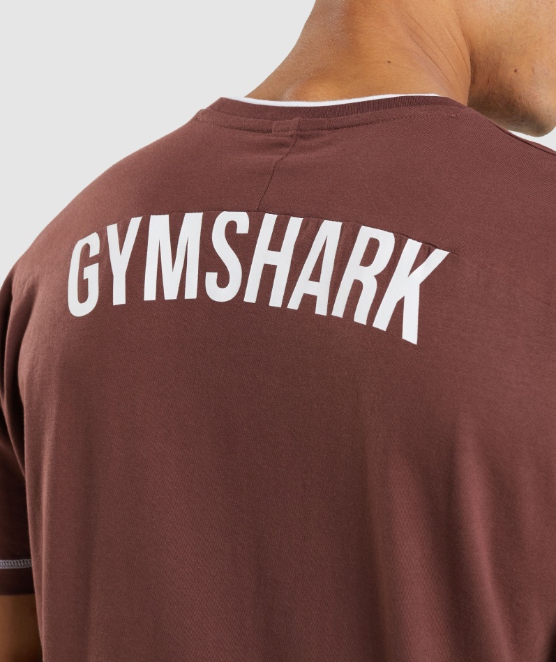 Gymshark Forsenkning T-skjorte Kirsebærbrun-hvit