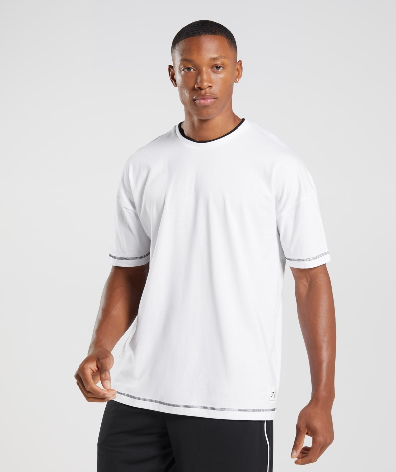 Gymshark Forsenkning T-skjorte Hvit-svart